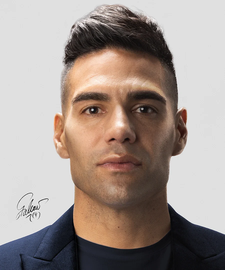 Falcao en su retrato promocional oficial para HONOR Colombia